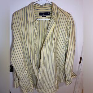 Ralph Lauren Yellow & Blue Stripe Button Down | Size XL, Classic Fit